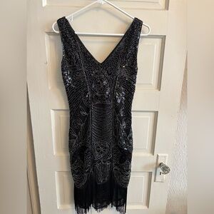 Black Sequin Embellished Bodycon Mini Dress Women S